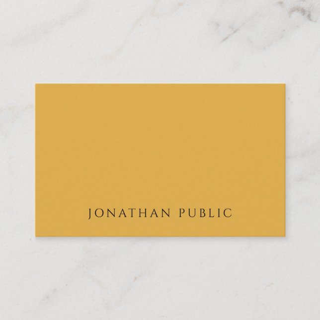 Trendy Yellow Brown Rot Moderne Elegant Einfach Visitenkarte (Vorderseite)