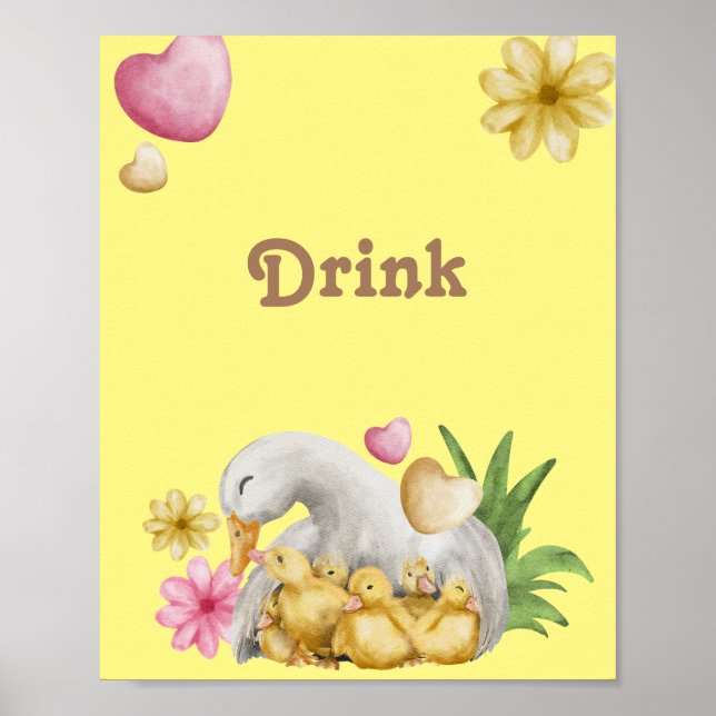 Trendy Yellow Duck Gender Neutral Baby Shower Poster (Vorne)
