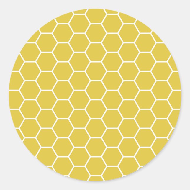 Trendy Yellow Geometric Honeycomb Hexagon Muster Runder Aufkleber (Vorderseite)