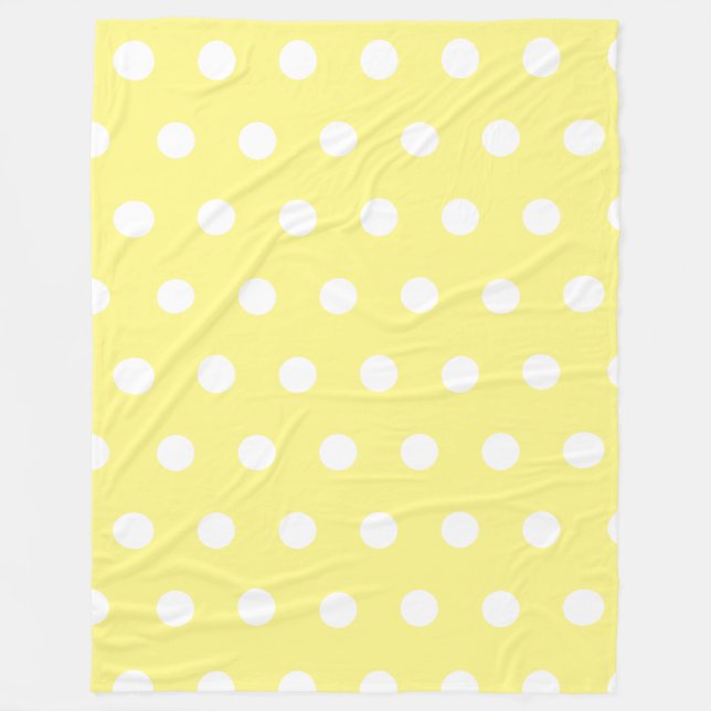 Trendy Yellow Polka Dots Pattern Fleecedecke (Vorderseite)