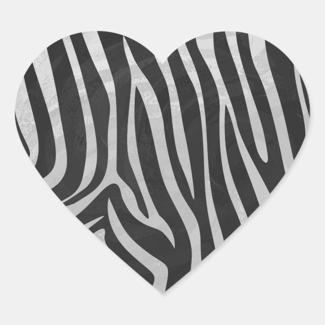 Trendy Zebra Animal Print Muster erstellt von Imag Herz-Aufkleber (Vorderseite)