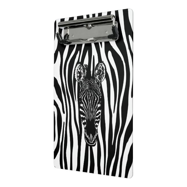 Trendy Zebra Herd auf Zebra Print Mini Klemmbrett (Gewinkelt2)
