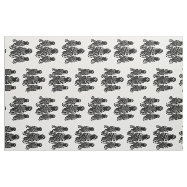 Trendy Zebra Herd auf Zebra Print Stoff (Fat Quarter (45,7 x 55,9 cm))