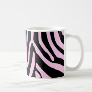 Trendy zebra pink monogram kaffeetasse