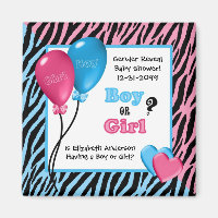 Trendy Zebra Print Gender Reveal Baby Dusche