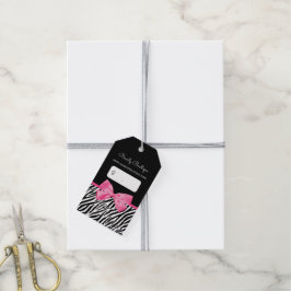 Trendy Zebra Print mit schicker, rosafarbener Bout Geschenkanhänger