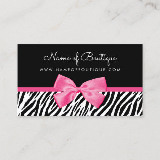Trendy Zebra Print mit schicker, rosafarbener Bout Visitenkarte