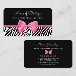 Trendy Zebra Print mit schicker, rosafarbener Bout Visitenkarte