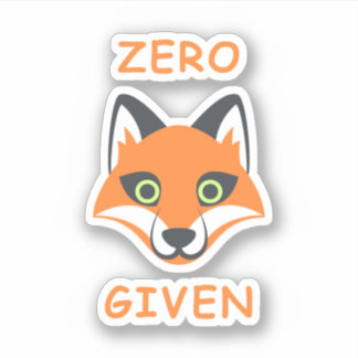 Trendy Zero Fox in der Phrase Emoji Cartoon Aufkleber