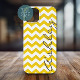 Trendy Zickzack Muster mit Namen - gelb grau title_seo2
