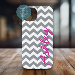 Trendy Zickzack Muster mit Namen - rosa grau title_seo2
