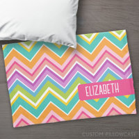 Trendy Zickzack Pattern großer Namensblock pink gr