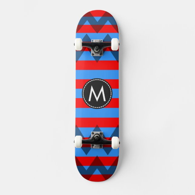 Trendy Zickzack Stripes Muster #19 Skateboard (Vorderseite)