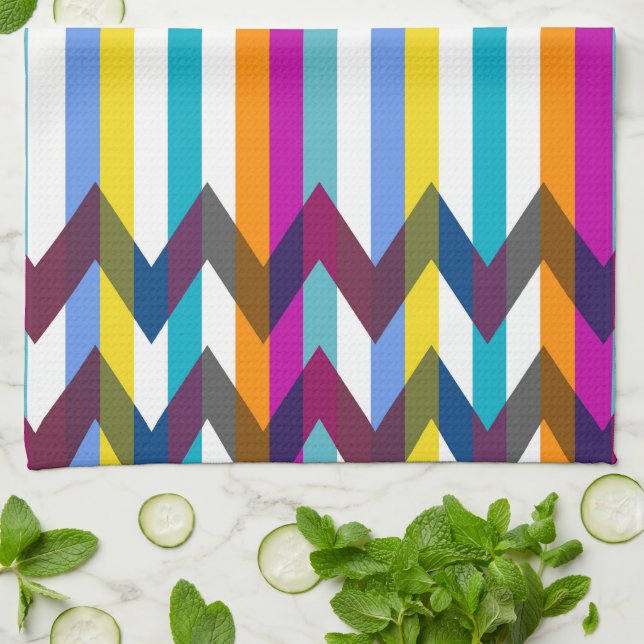 Trendy Zickzack Stripes Muster #21 Handtuch (Gefaltet)