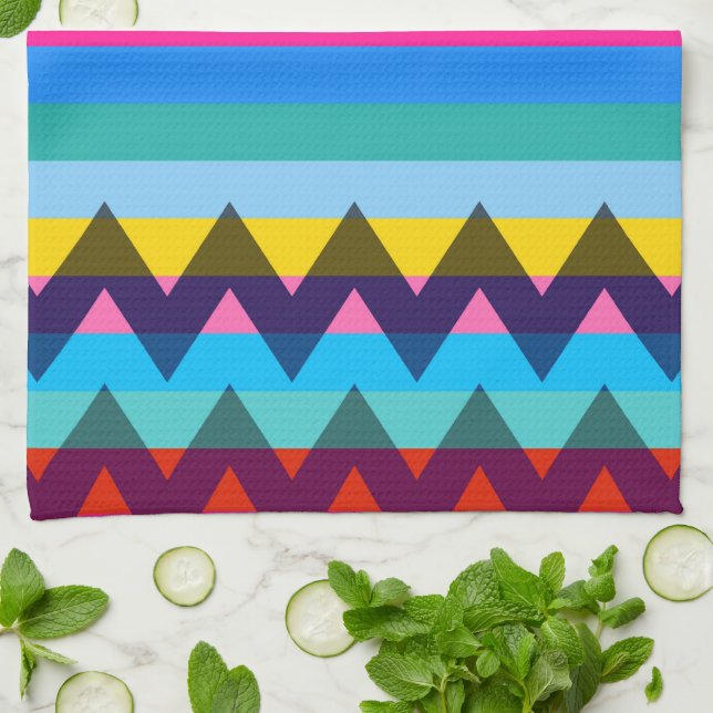 Trendy Zickzack Stripes Muster #27 Handtuch (Gefaltet)
