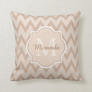 Trendy Zickzack Zickzack-Name und Monogramm TANs Kissen