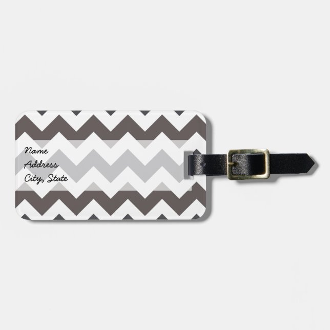 Trendy Zickzack Zigzag Muster 7 Gepäckanhänger (Vorderseite horizontal)