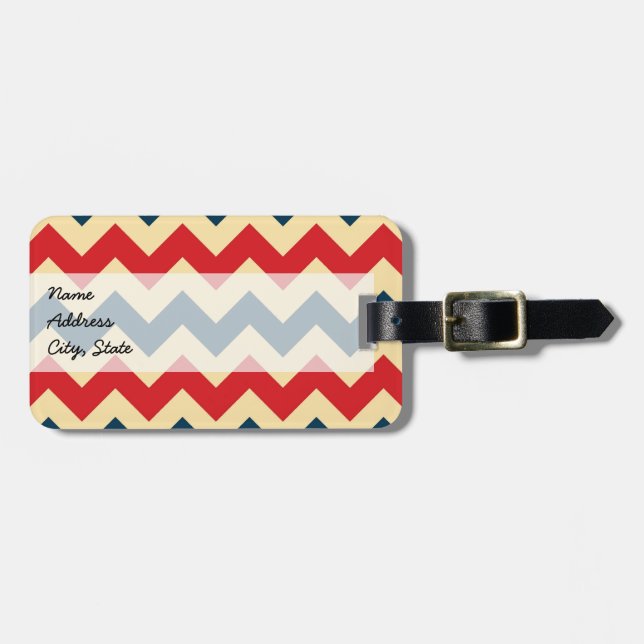 Trendy Zickzack Zigzag Pattern Gepäckanhänger (Vorderseite horizontal)