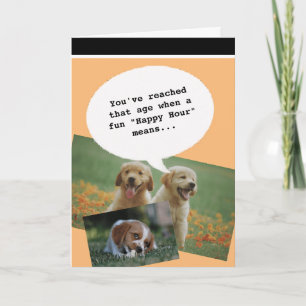 Trendy Zitat Happy Hour Altes sonniges Geburtstag Karte