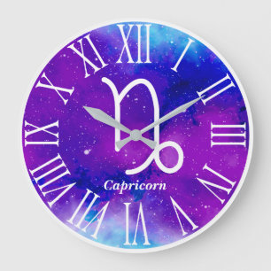 Trendy Zodiac Nebula Capricorn Symbol Große Wanduhr