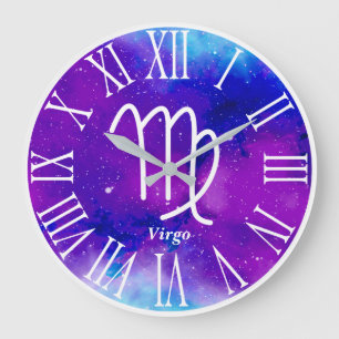 Trendy Zodiac Nebula Virgo Symbol Große Wanduhr