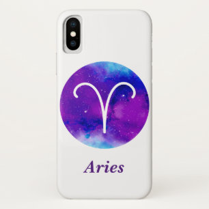Trendy Zodiac Sign Aries Lila Space Nebel Case-Mate iPhone Hülle