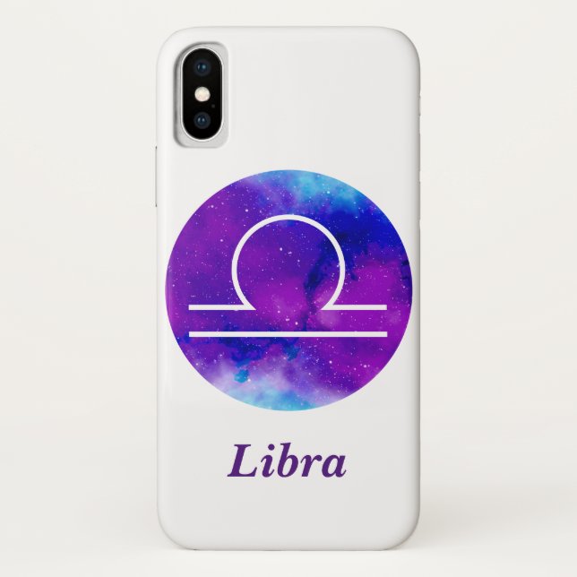 Trendy Zodiac Sign Libra Lila Nebel Case-Mate iPhone Hülle (Rückseite)