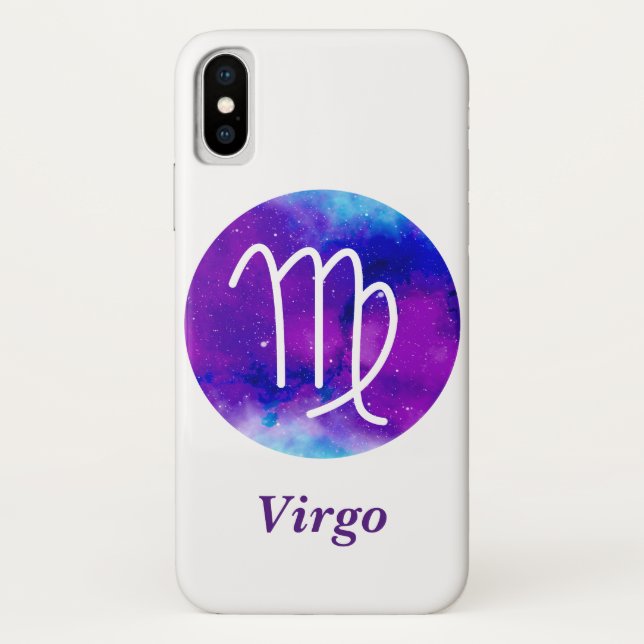 Trendy Zodiac Sign Virgo Lila Nebel Case-Mate iPhone Hülle (Rückseite)
