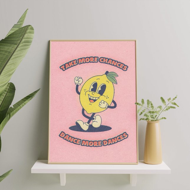 Trendziffer Pink Wall Art Poster (Retro styled inspirational wall art poster. Multiple sizes available.)