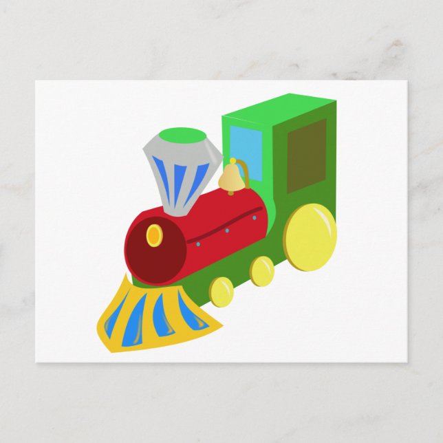 trenecito COLORFUL CARTOON TRAIN Kindergrafik Postkarte (Vorderseite)