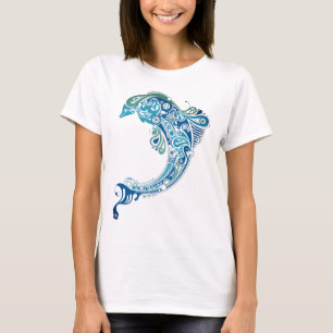 Trenino Türkis Dolphin Abstrakte Kunst, Dichtung u T-Shirt