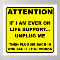 Trennen Sie das Live Support Funny Poster