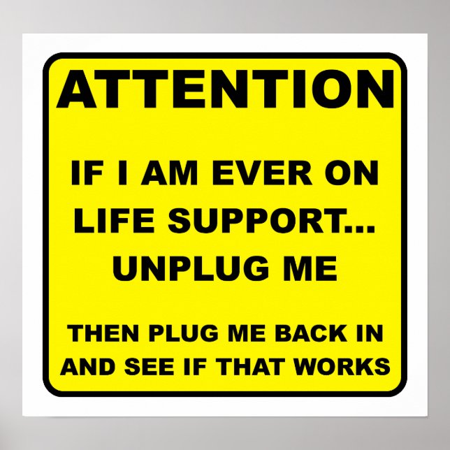 Trennen Sie das Live Support Funny Poster (Vorne)