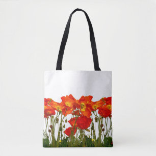 Trennlinie zwischen roten Mohnchen, Hintergrund, g Tasche