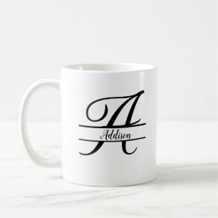 Trennmonogramm A-Z Schwarz und Weiß Kaffeetasse