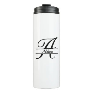 Trennmonogramm A-Z Schwarz und Weiß Thermosbecher