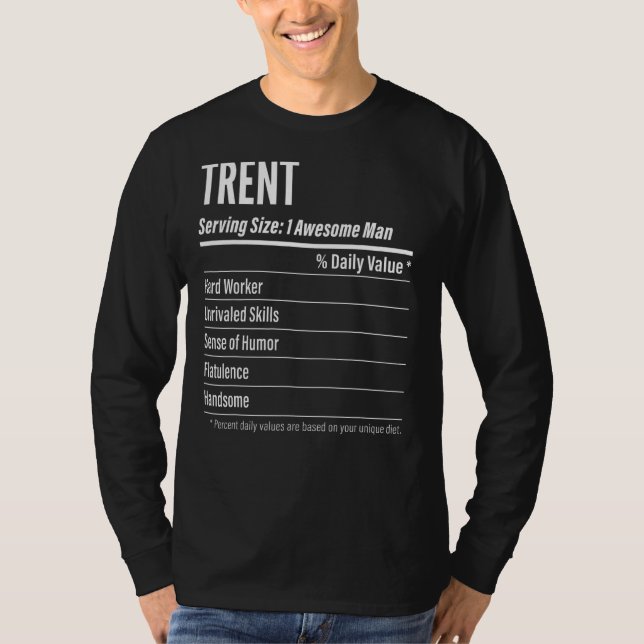 Trent Serving Size Nutrition Label Calories T-Shirt (Vorderseite)