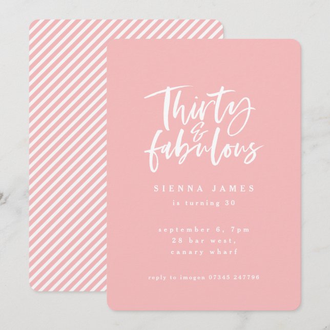 trente et fabuleux anniversaire photo invitation (Devant / Derrière)