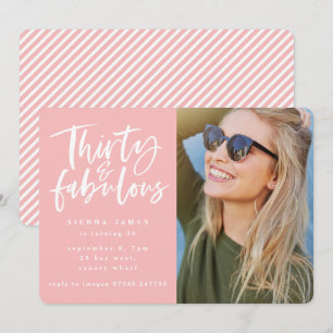 trente et fabuleux anniversaire photo invitation