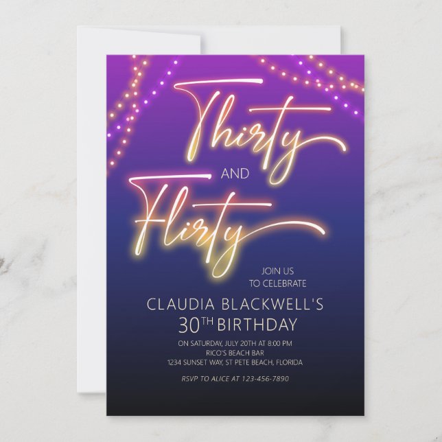 Trente Flirty 30e Anniversaire Invitation (Devant)