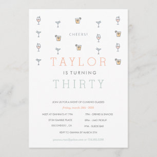 Trente Martini Jalon Anniversaire Invitation