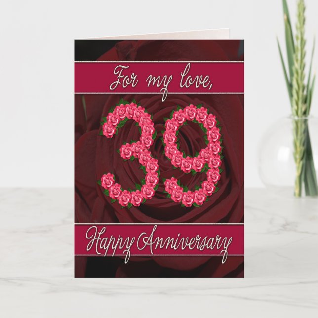 trente-neuvième carte d'anniversaire avec les (Devant)