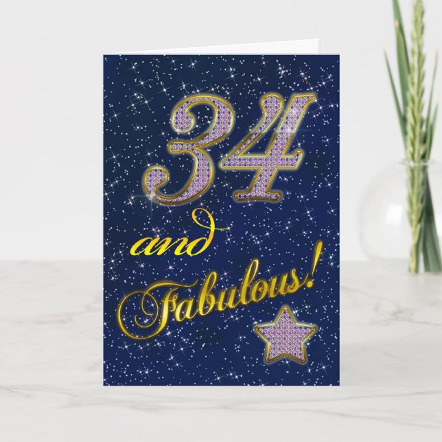 trente-quatrième Invitation de fête d'anniversaire (Devant)