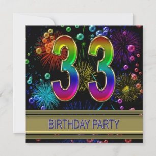trente-troisième Invitation de fête d'anniversaire