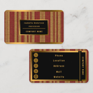 Treny Burgundy Gold Luxury Linen Collection Visitenkarte
