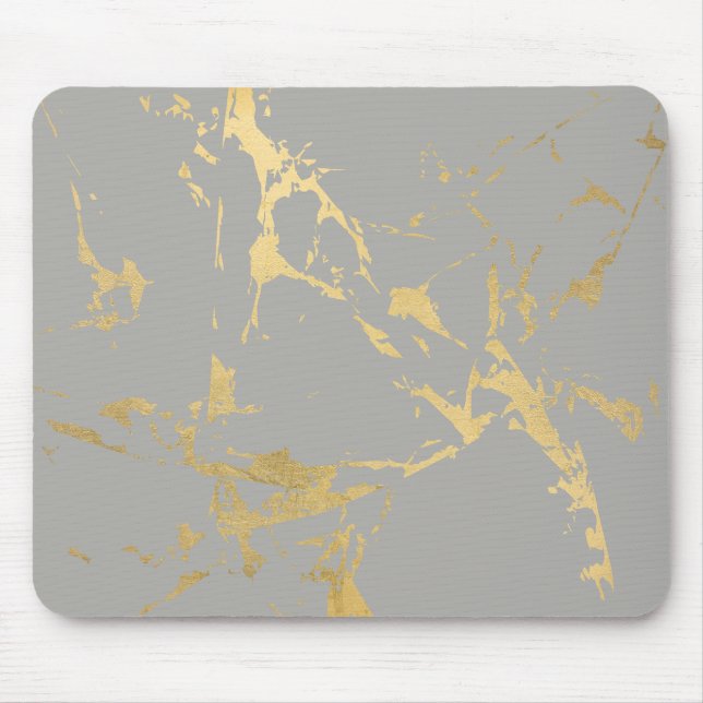 Treny Gold Marble Muster auf Grau Mousepad (Vorne)