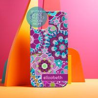 Treny Retro Floral Pattern - individuelle Name Blo