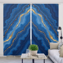 Treny Royal Blue Gold Marble Collection