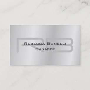 Treny Style Gray Monogram Minimalistisch Schlicht  Visitenkarte