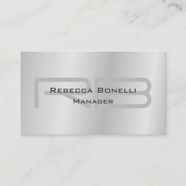 Treny Style Gray Monogram Minimalistisch Schlicht  Visitenkarte (Vorderseite)